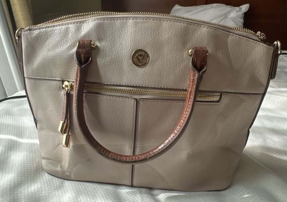 Anne Klein satchel handbag tan and brown